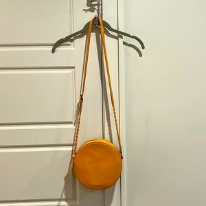 Rachel Roy golden mustard leather handbag
